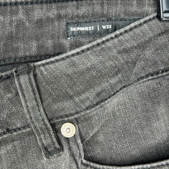 PacSun Active Stretch Skinniest Distressed Black Denim Shorts - Picture 4 of 8